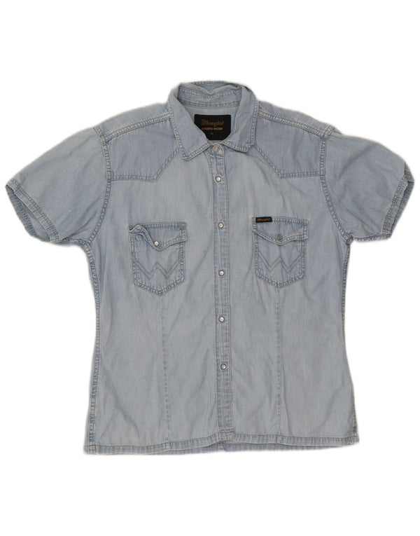 Cămașă din denim Wrangler pentru femei, UK 18 XL, albastru, bumbac