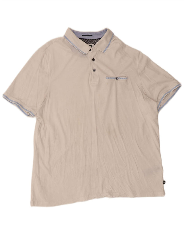 Tricou polo pentru bărbați Ted Baker Mărimea 6 2XL Bumbac alb