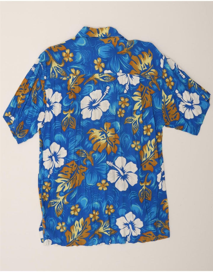 Cămașă hawaiană cu mânecă scurtă pentru bărbați VINTAGE XL Albastru Floral