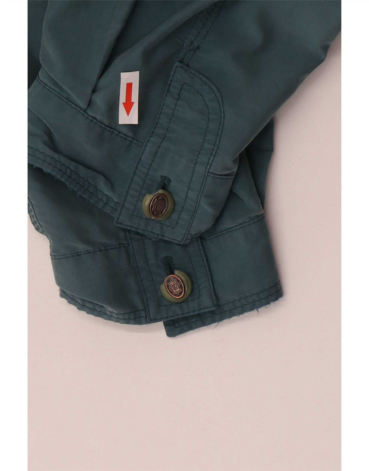 Vintage Mens Utility Jacket Medium Green Poliester