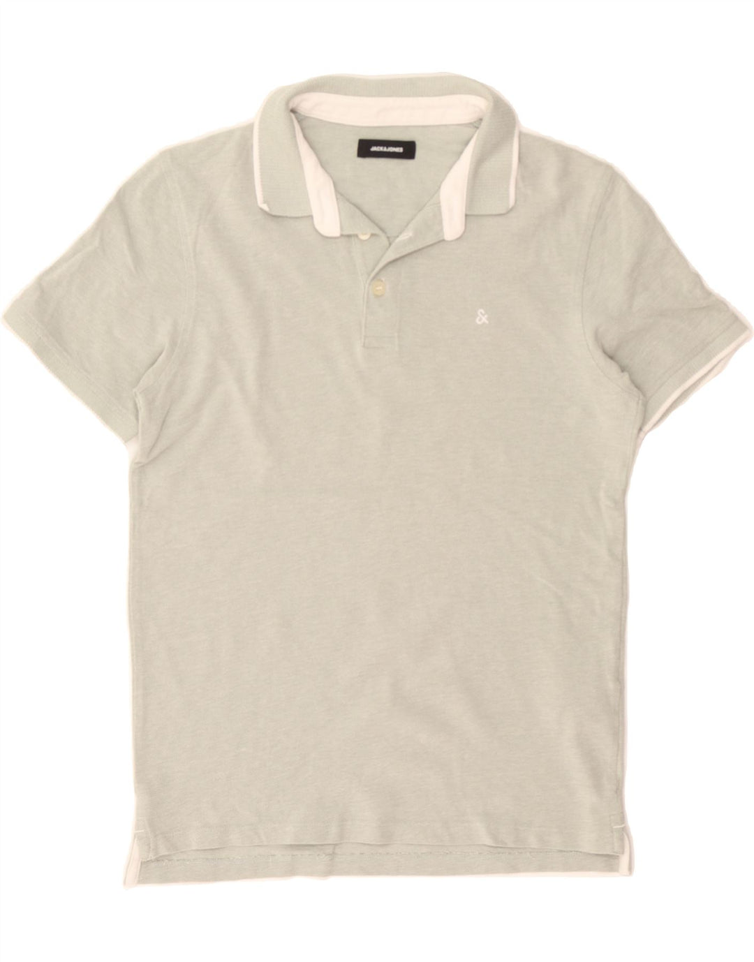 JACK & JONES Mens Polo Shirt Medium Grey Cotton Vintage Jack & Jones and Second-Hand Jack & Jones from Messina Hembry 