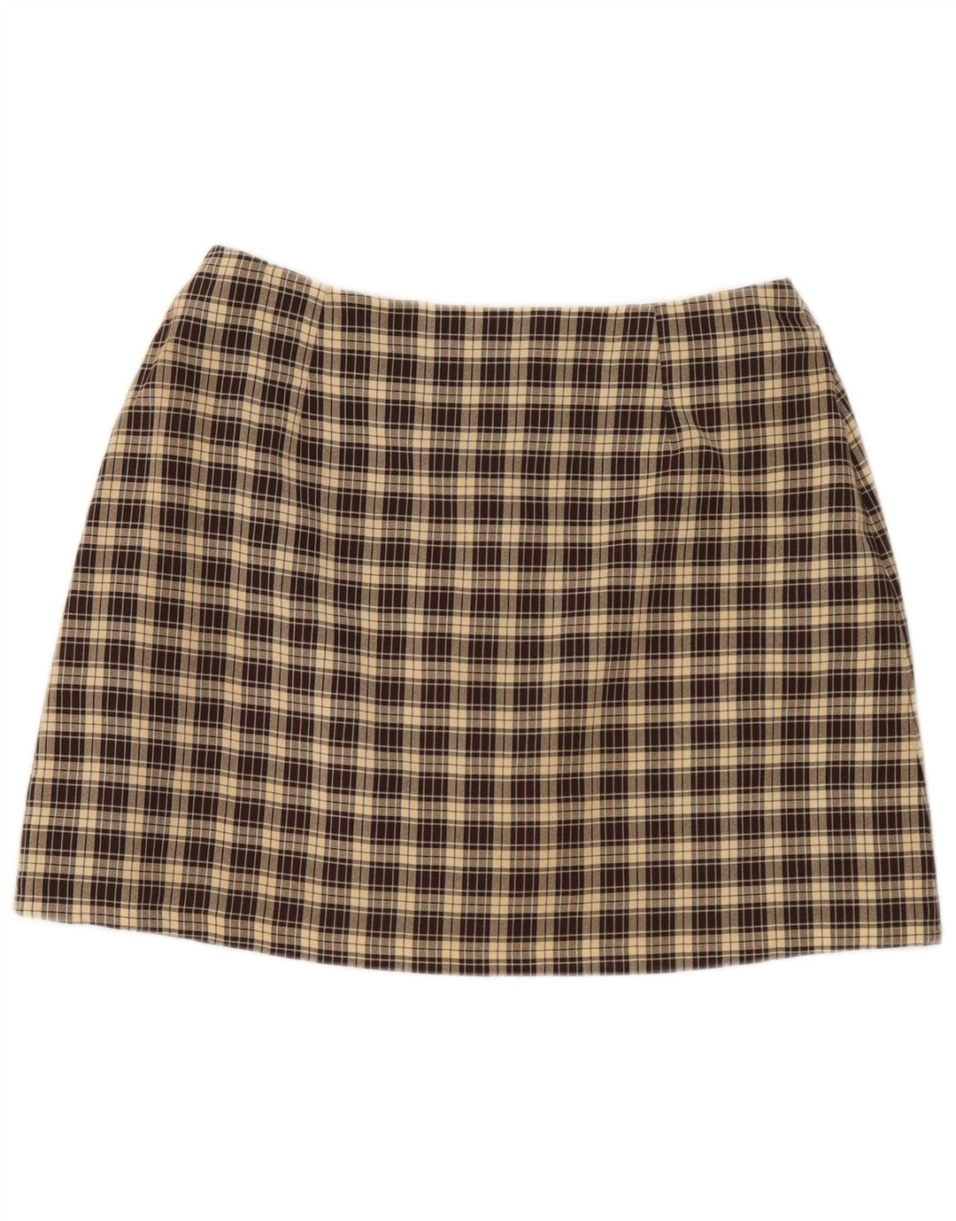 Fusta mini pentru femei Dorothy Perkins UK 16 Large W32 Brown Check Poliester