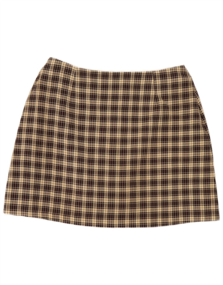 Fusta mini pentru femei Dorothy Perkins UK 16 Large W32 Brown Check Poliester