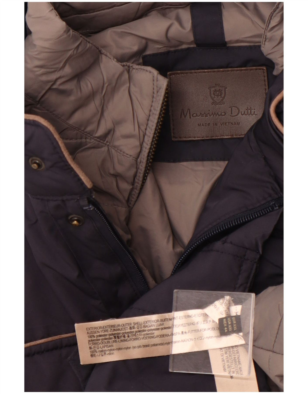 Jachetă pentru bărbați MASSIMO DUTTI UK 44 2XL Bleumarin Poliester