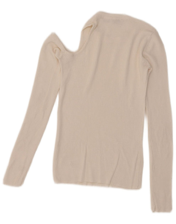 Top cu un umăr Zara, cu mânecă lungă, UK 8, mic, alb