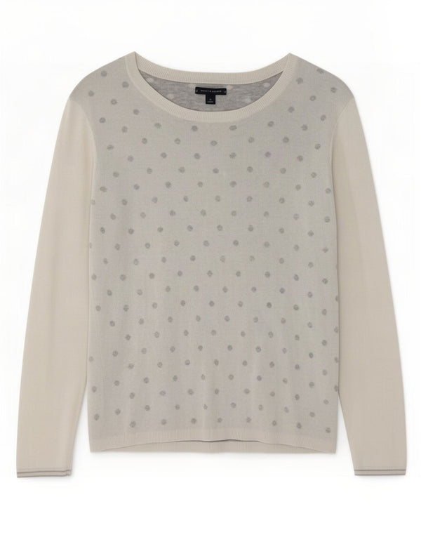 Pulover Tommy Hilfiger pentru damă, cu gât de barca, UK 14 Medium White Spotted