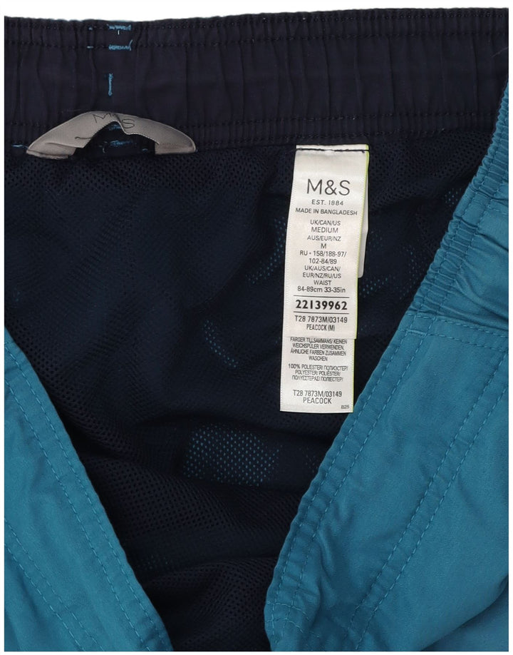 Pantaloni scurți de înot pentru bărbați Marks & Spencer Peacock Cargo, poliester albastru mediu