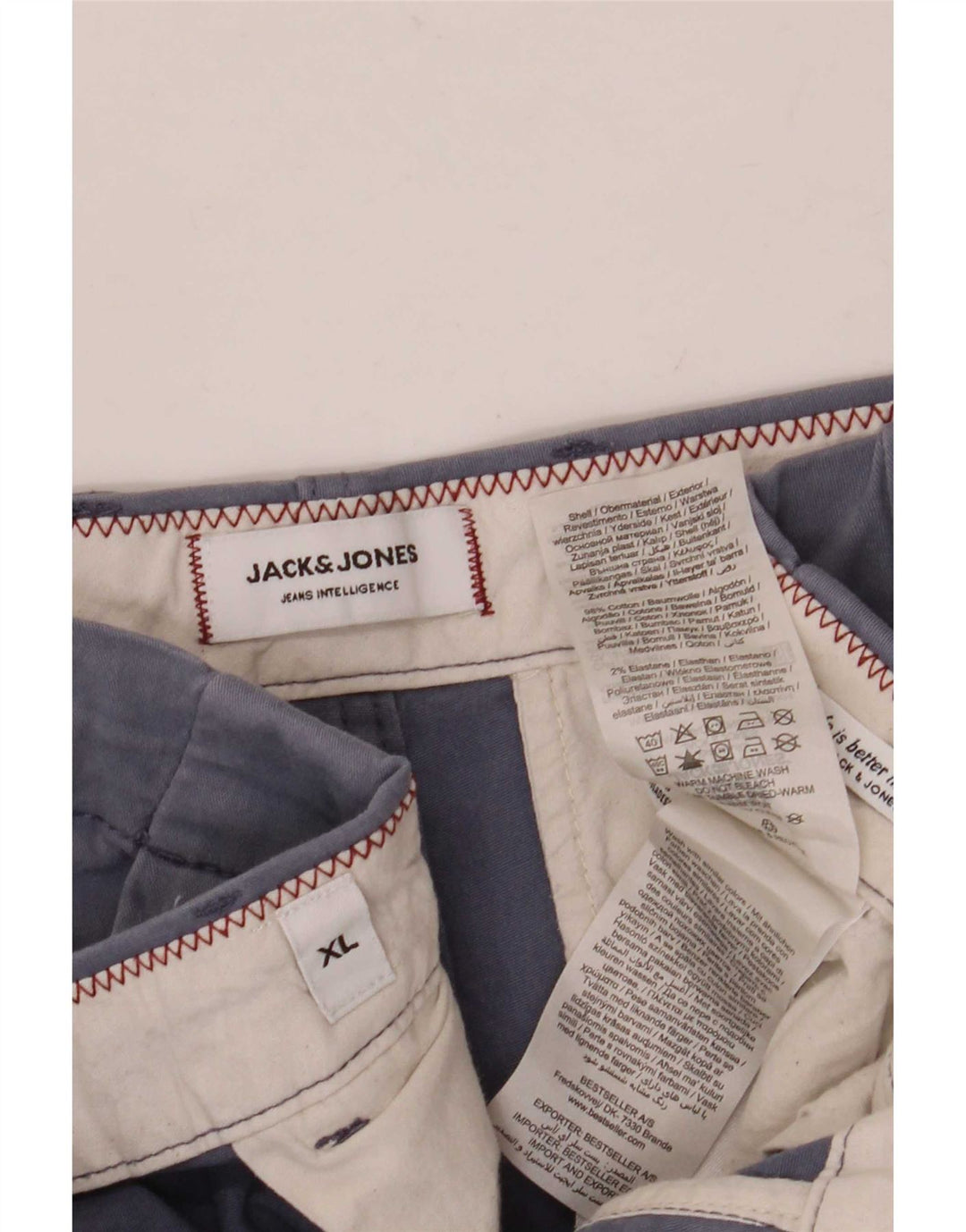 Pantaloni scurți chino obișnuiți Jack & Jones pentru bărbați, XL W38, bumbac albastru