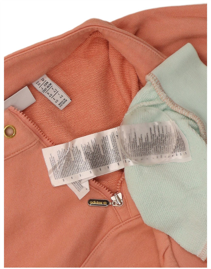 Pulover adidas oversized crop pentru femei UK 14 Roz mediu
