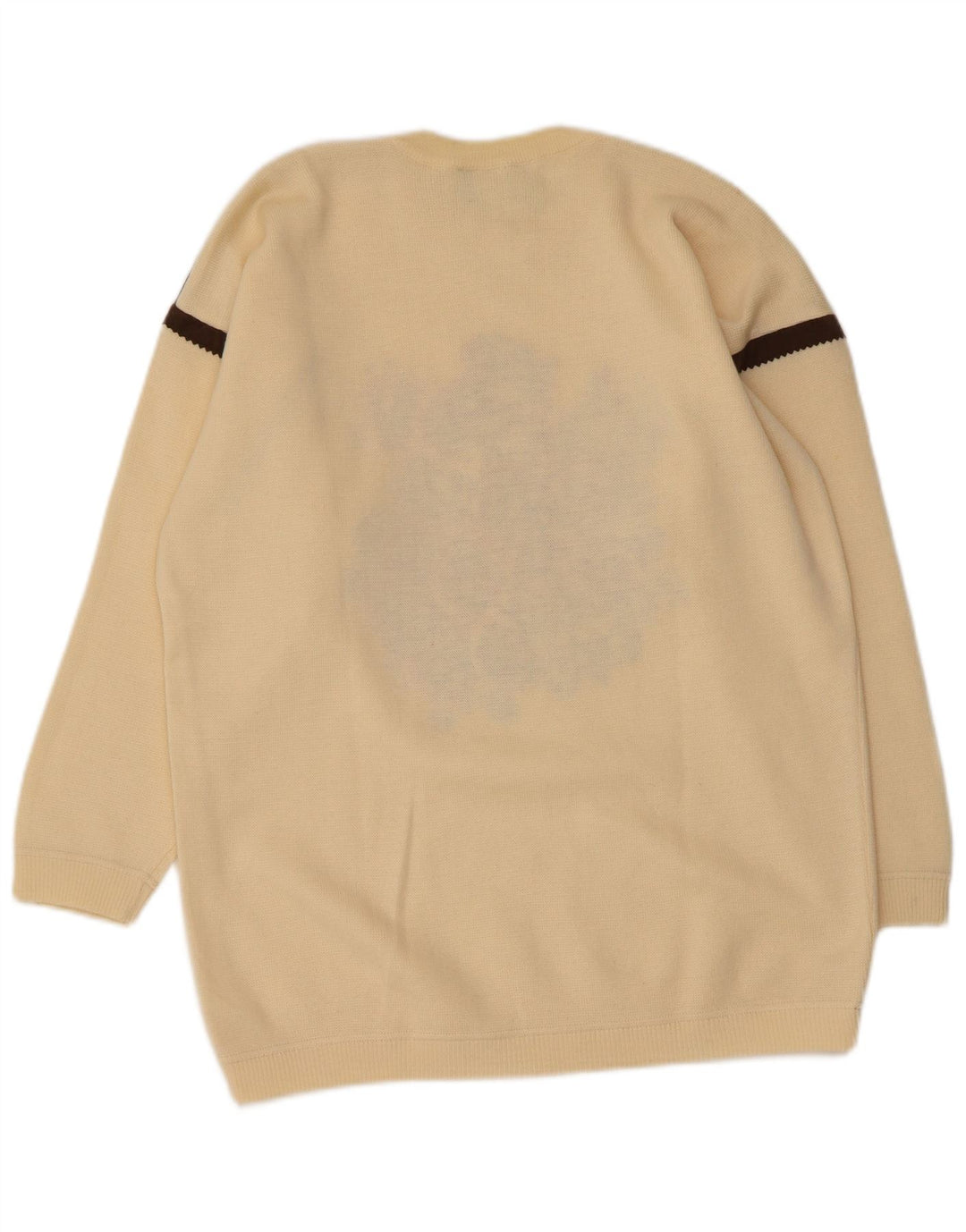 PANCALDI & B Pulover pentru femei cu decolteu rotund UK 16, mare, alb, cu flori