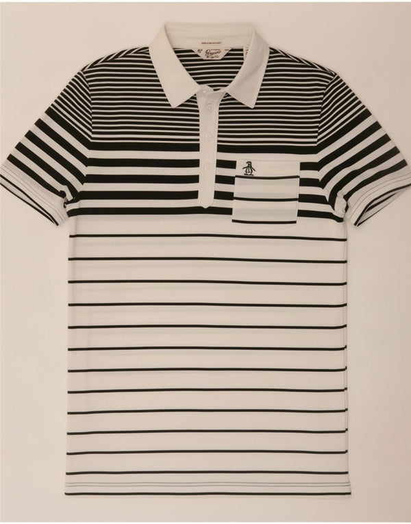 Penguin Mens Heritage Slim Fit Bumbac cu dungi alb mediu