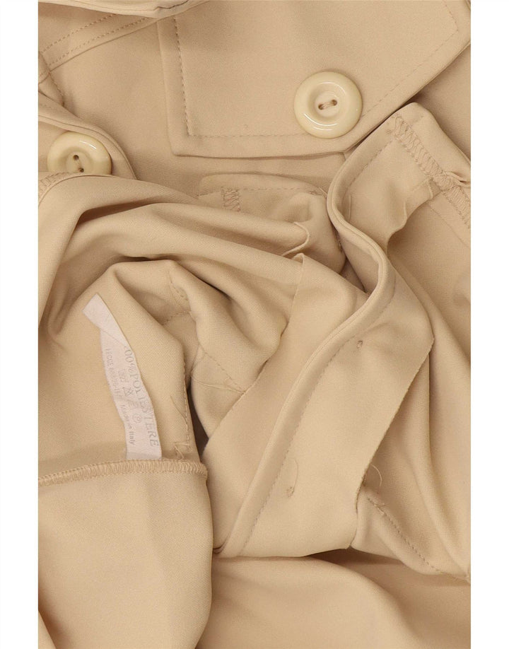 Vintage Womens Blazer Jacket cu 6 nasturi UK 12 Medium Beige Poliester