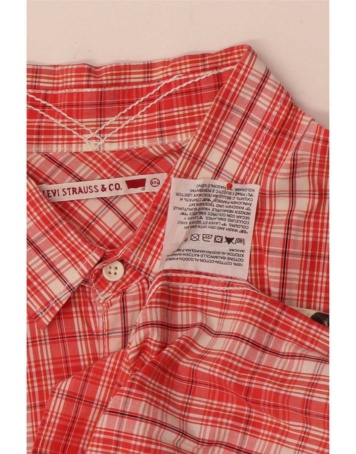 Cămașă cu mânecă scurtă Levi's Denizen pentru bărbați 2XL, bumbac roșu cu carouri