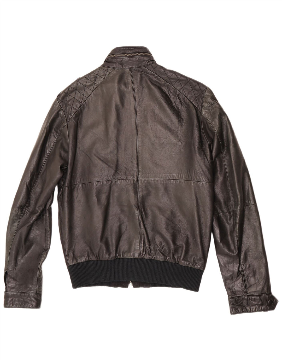 Jachetă de piele pentru bărbați ZARA UK 38 Medium Black Leather