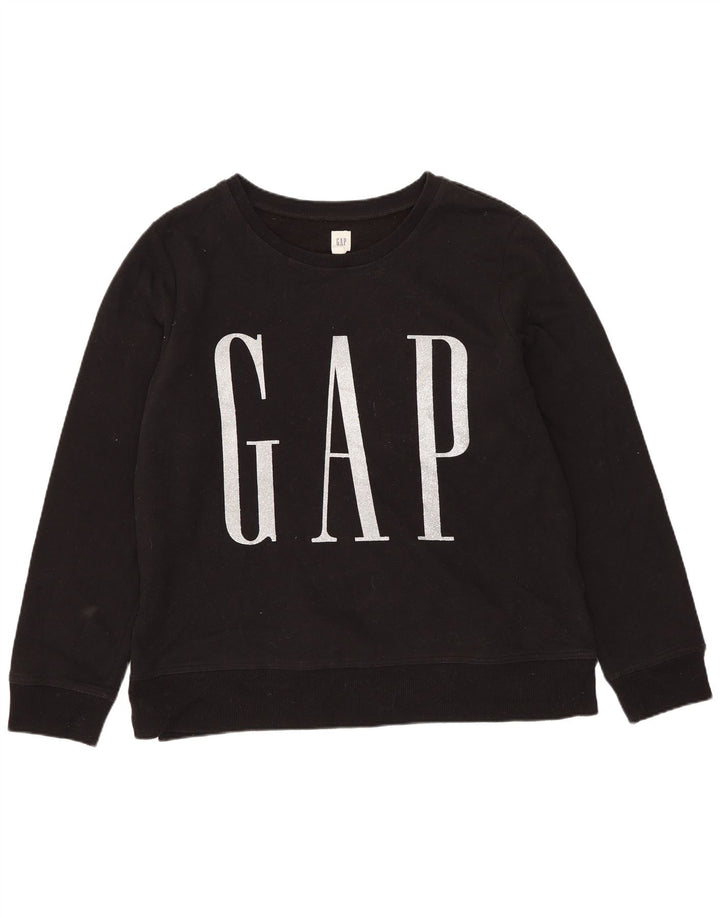 GAP Pulover cu grafic pentru femei UK 16, mare, negru, bumbac