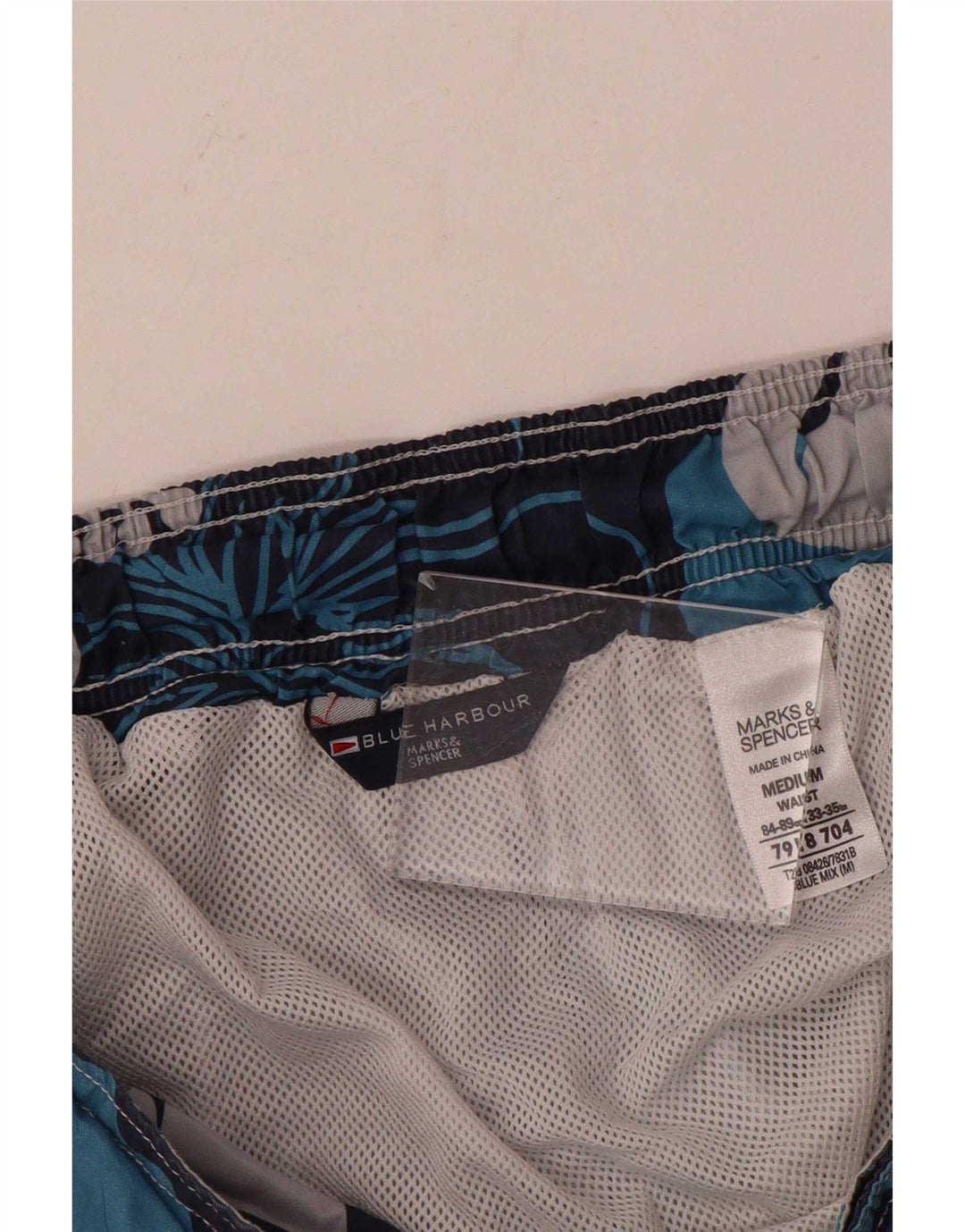 Marks & Spencer Pantaloni scurți de baie pentru bărbați Blue Harbour, medii, albastru, floral