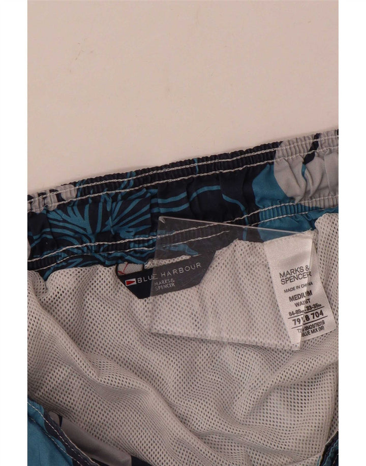 Marks & Spencer Pantaloni scurți de baie pentru bărbați Blue Harbour, medii, albastru, floral