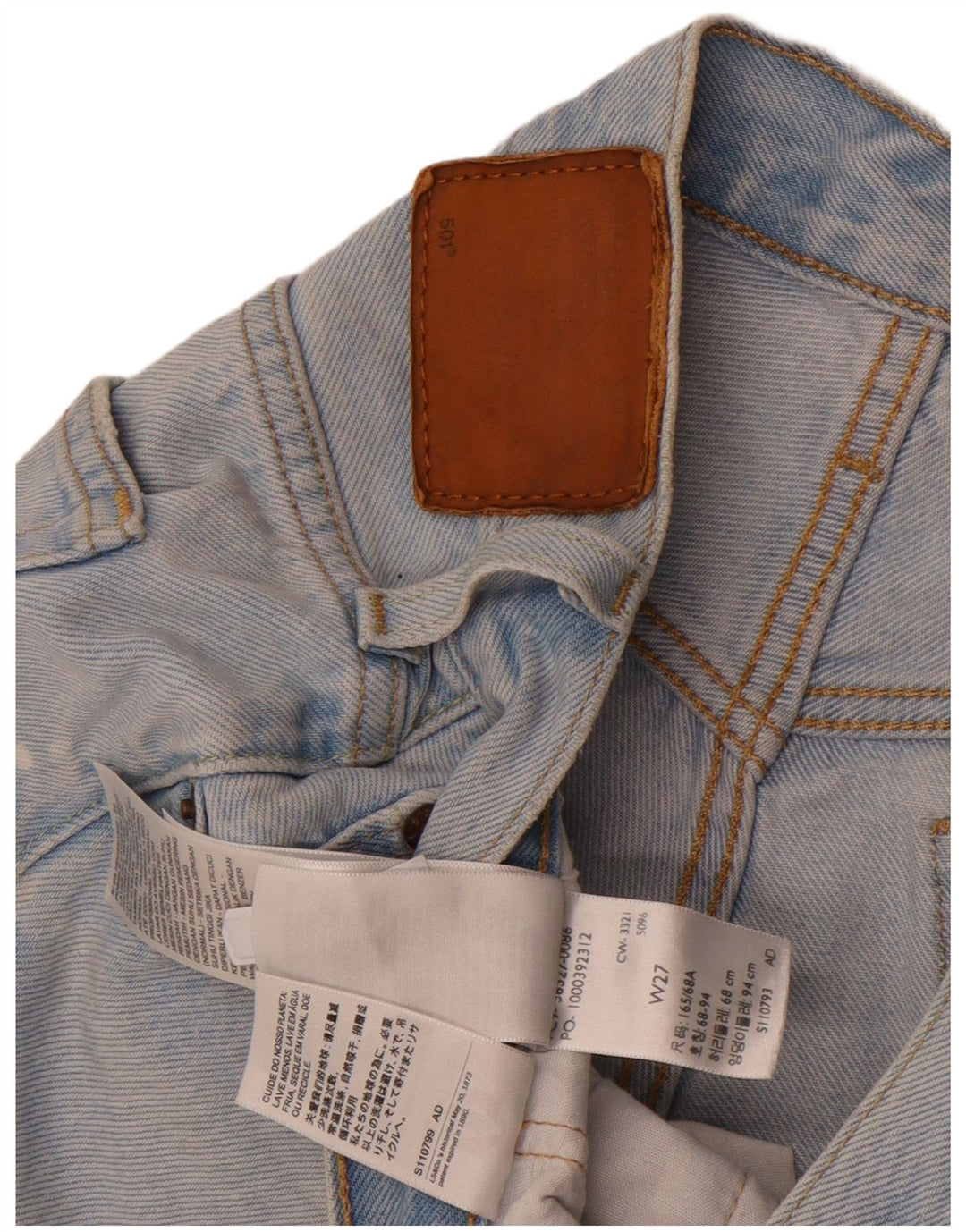 Pantaloni scurți Levi's 501 Denim W27 Small Blue Bumbac