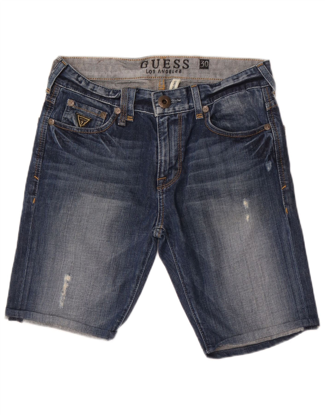 Pantaloni scurți Guess Lincoln Slim Denim W30, bumbac albastru mediu