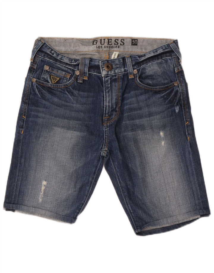 Pantaloni scurți Guess Lincoln Slim Denim W30, bumbac albastru mediu