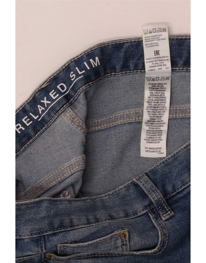 Blugi subțiri pentru femei Marks & Spencer UK 12 Medium W32 L28 Blue Floral