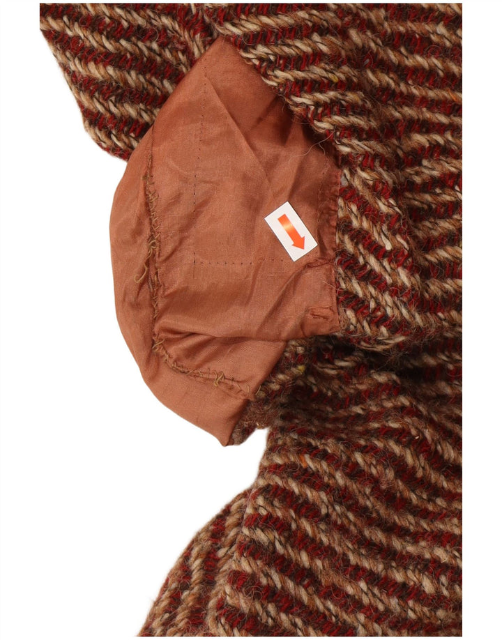 AQUASCUTUM Pardesiu pentru femei UK 12 Medium Roșu peteat din lână nouă Clasic