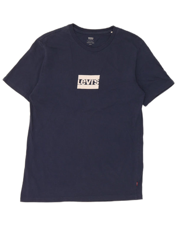 Tricou grafic pentru bărbați Levi's Top mediu din bumbac bleumarin