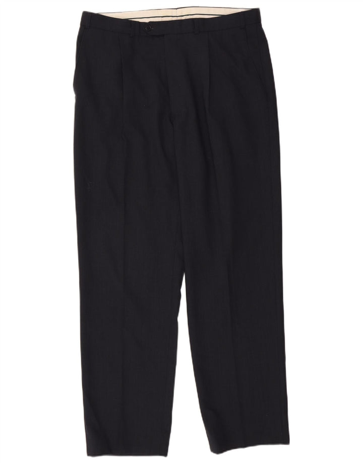 Pantaloni de costum pentru bărbați Marks & Spencer L36 L31 bleumarin poliester