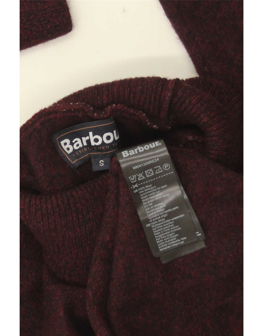 Pulover Barbour pentru femei cu gât rulat din lână maro mică UK 10
