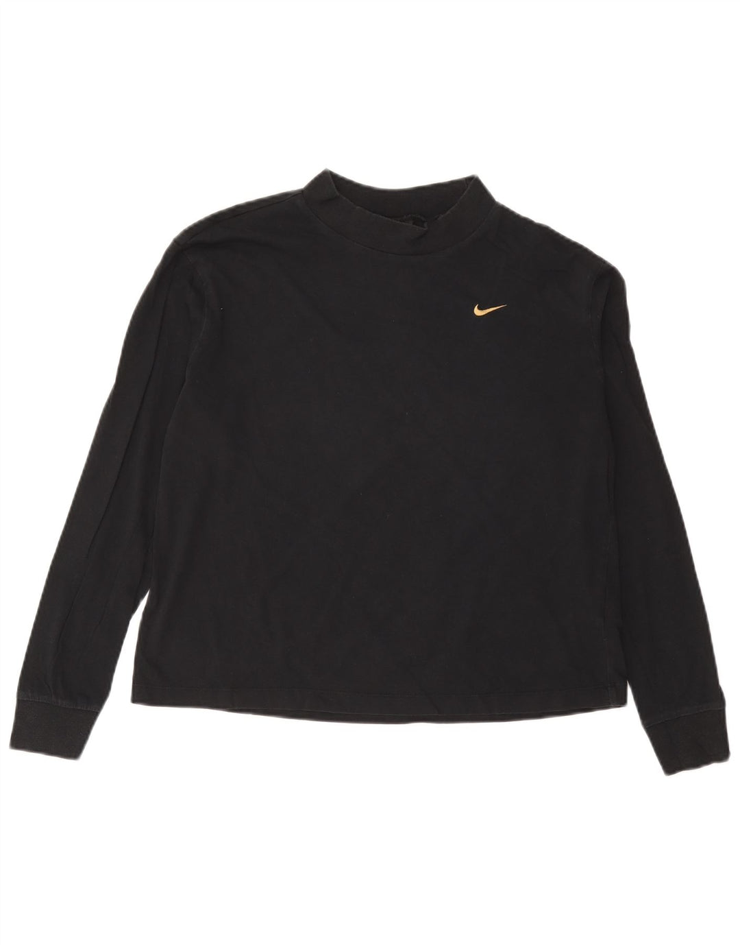 Top pentru femei Nike cu mânecă lungă UK 10 mic, negru, bumbac