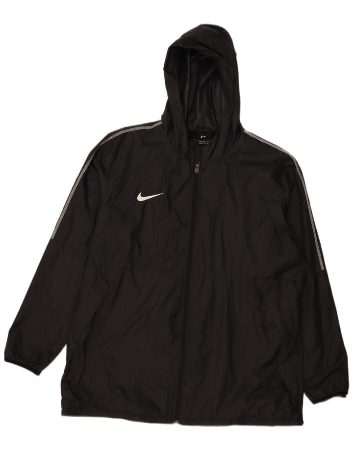 Jachetă de ploaie cu glugă pentru bărbați Nike UK 44 2XL Poliester negru
