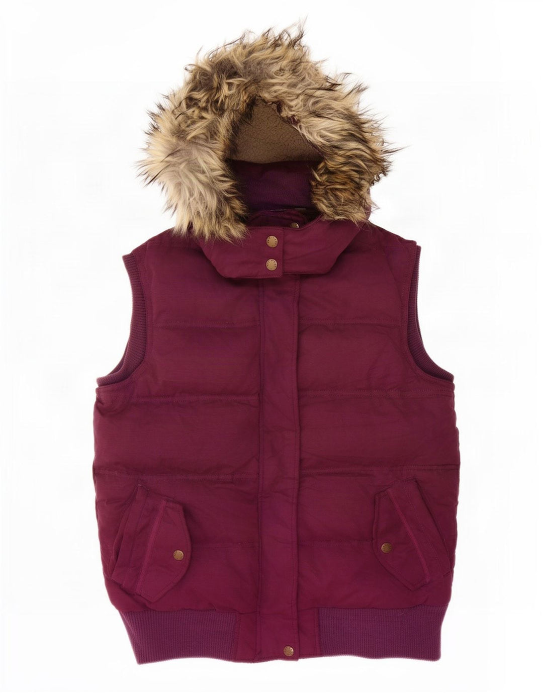 Gilet căptușit pentru femei Fat Face UK 12 Medium Maroon Poliester