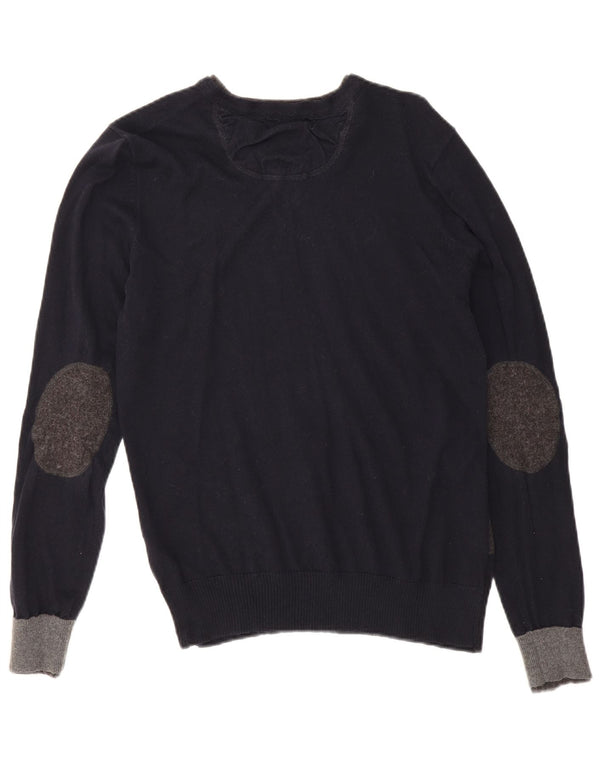Pulover pentru bărbați Zara, cu decolteu în V, bumbac geometric negru mediu