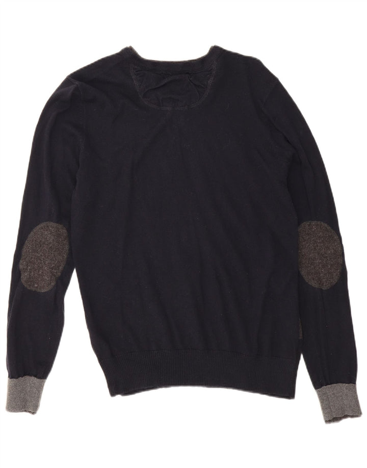 Pulover pentru bărbați Zara, cu decolteu în V, bumbac geometric negru mediu