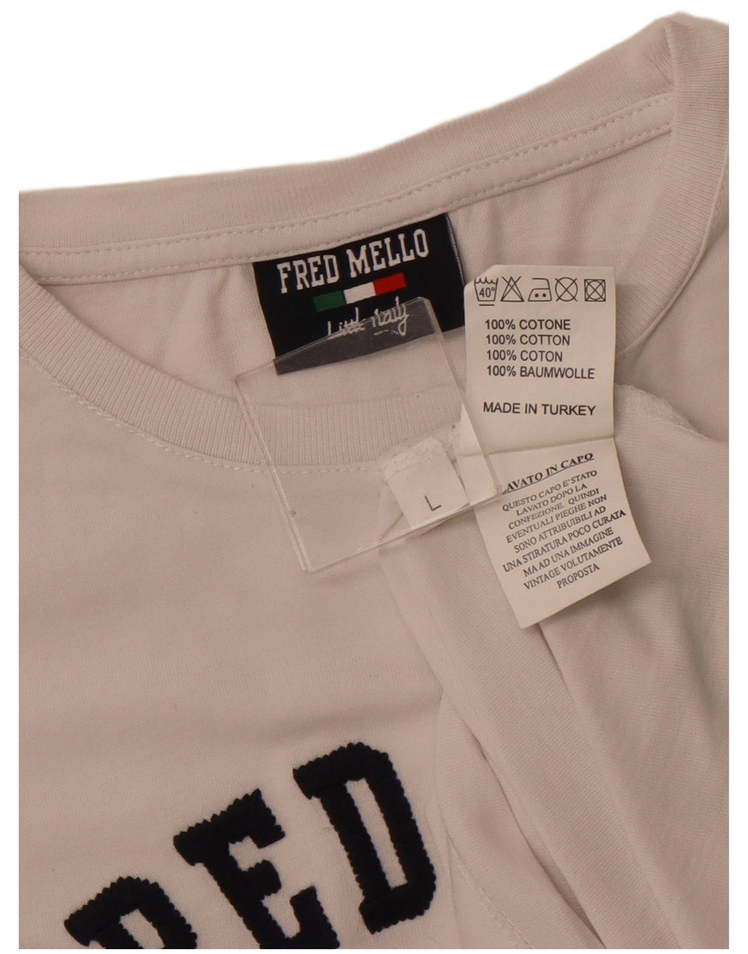 FRED MELLO Tricou grafic pentru bărbați Top mare din bumbac alb