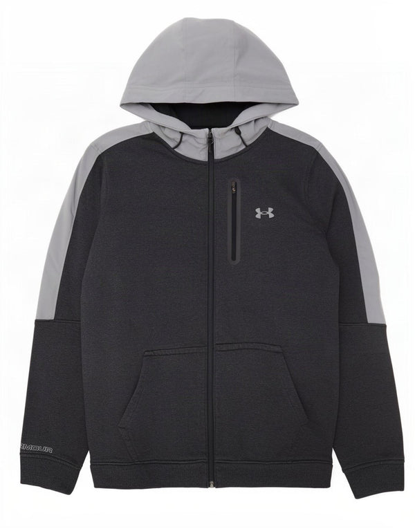 Pulover cu capotă cu fermoar Under Armour pentru bărbați, mare, albastru, bumbac color bloc