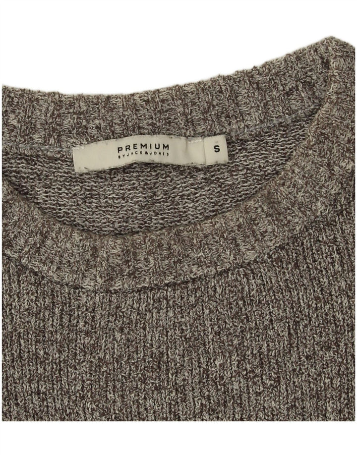 Pulover Jack & Jones pentru bărbați, cu gât crew, bumbac mic, gri