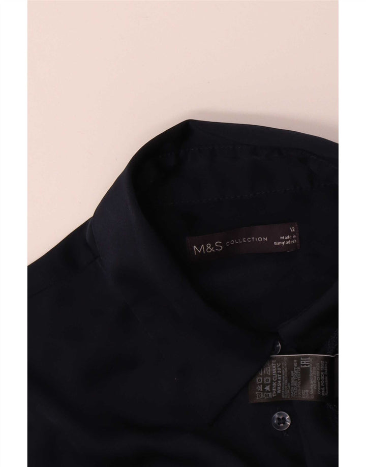Bluză cămașă cu mânecă scurtă pentru femei Marks & Spencer UK 12 Medium Bleumarin