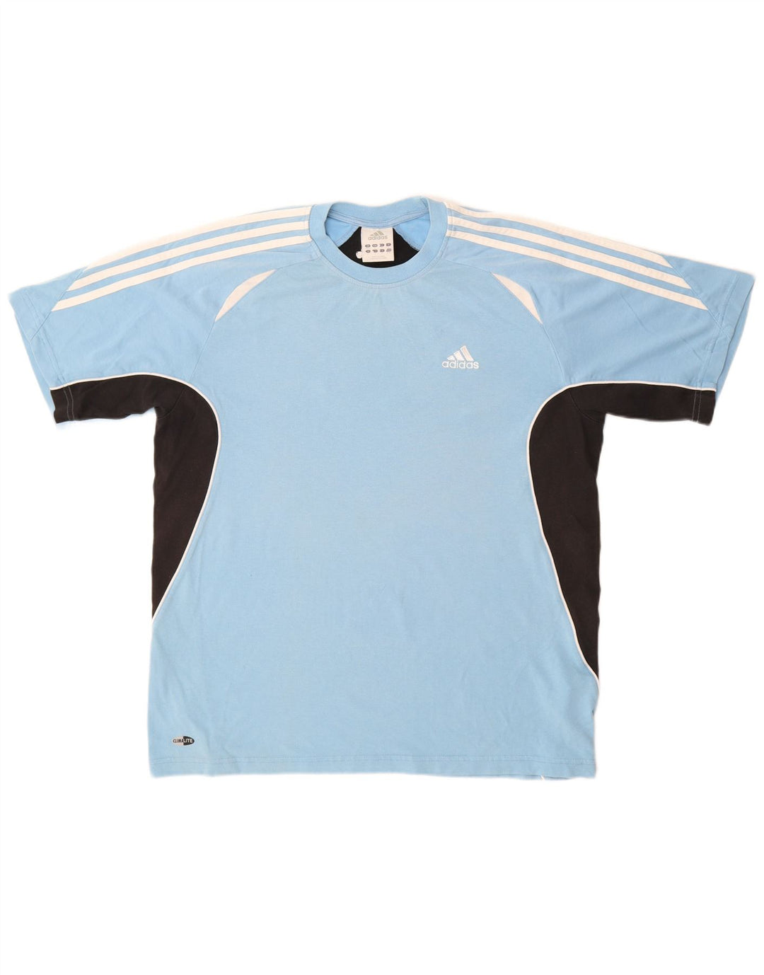 Tricou ADIDAS Climalite pentru bărbați, Marea Britanie 40/42, bumbac color bloc, albastru mediu