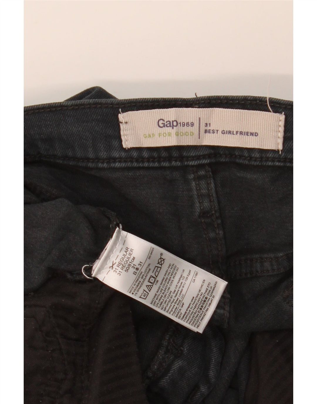 Blugi GAP Girlfriend Slim W31 L27 bumbac negru