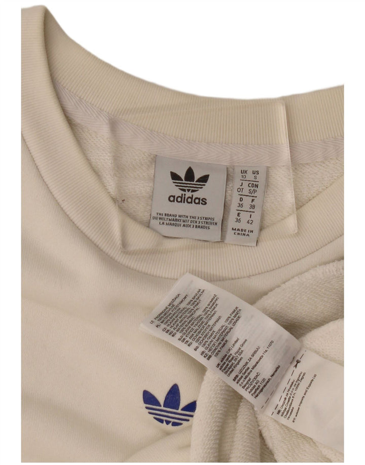 Pulover supradimensionat cu grafic pentru femei Adidas UK 10 Small Off White