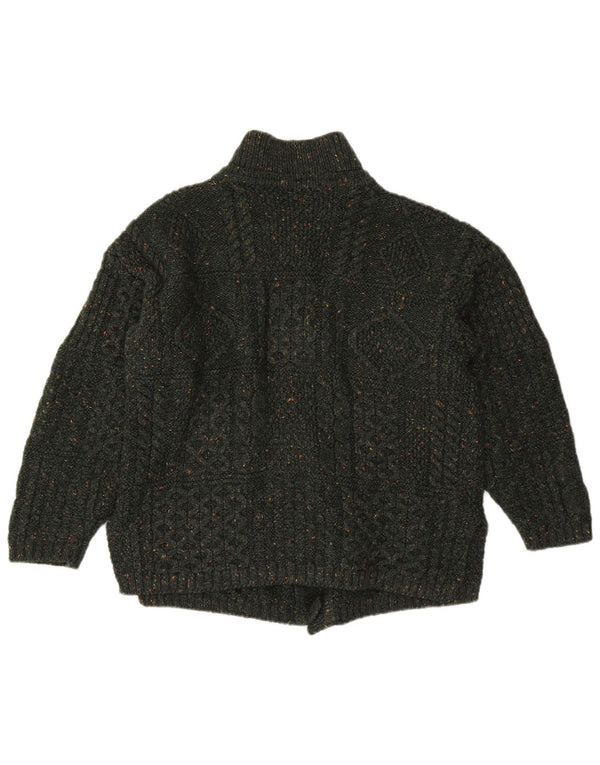 Pulover Cardigan Vintage pentru Damă UK 16 Lână mare cu pete verzi