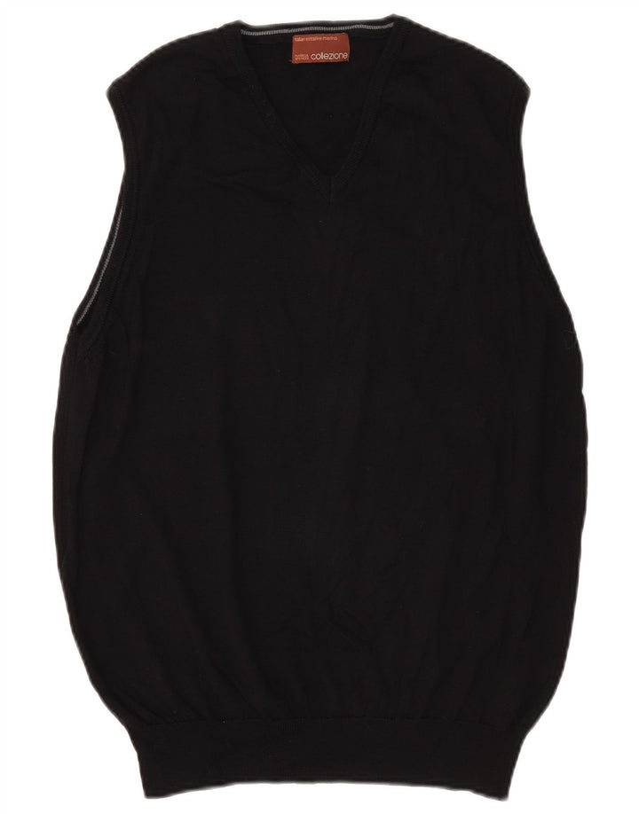 Marks & Spencer Vest pentru bărbați Tank Top Lână Merinos Negru Mediu