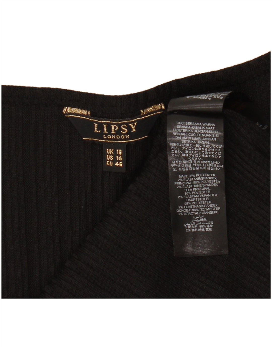 Bluză fără mâneci pentru femei Lipsy UK 18 XL Poliester negru