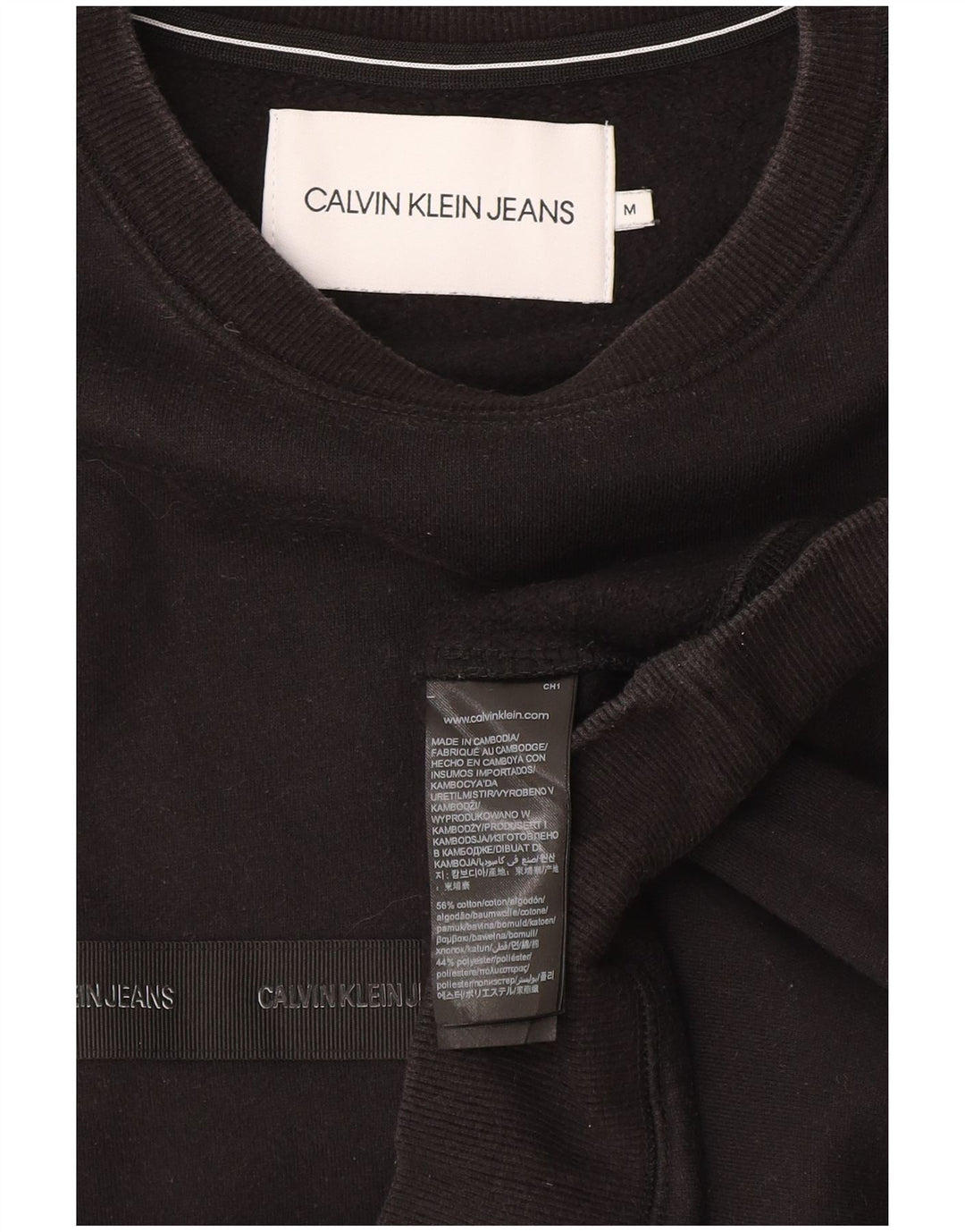 Pulover Calvin Klein pentru bărbați cu grafică, bumbac mediu negru