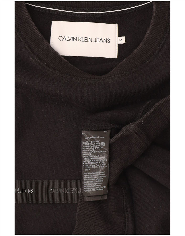Pulover Calvin Klein pentru bărbați cu grafică, bumbac mediu negru