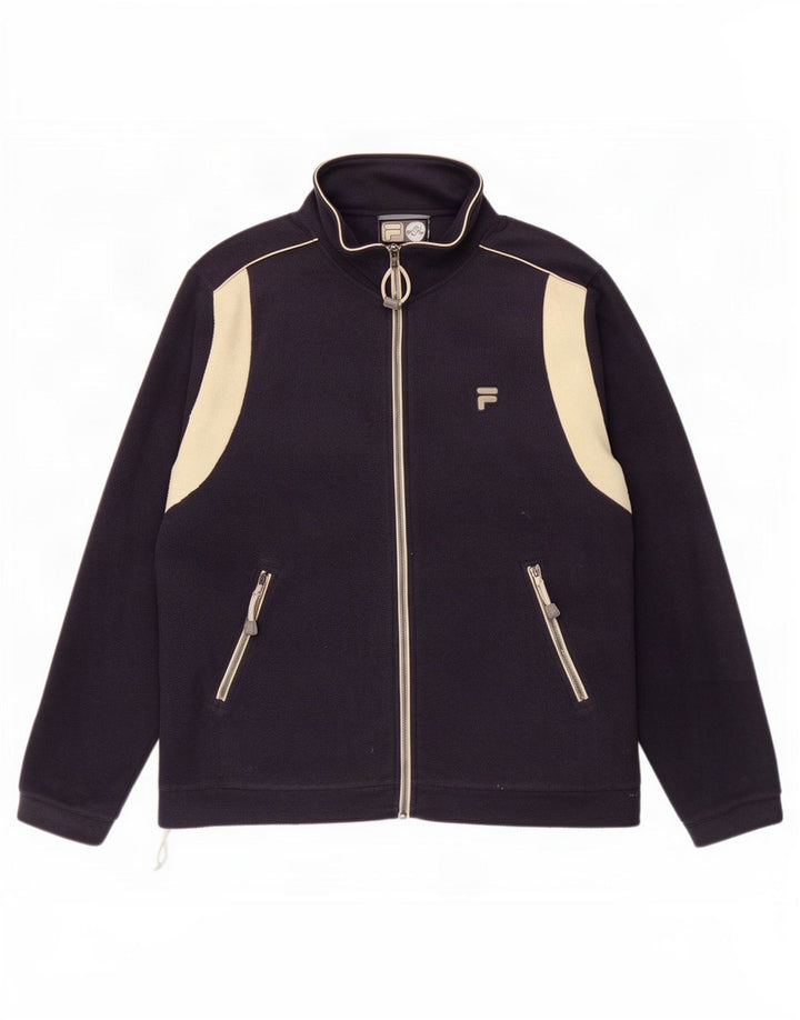 Jachetă fleece pentru bărbați Fila IT 52/54, mare, bleumarin, color block
