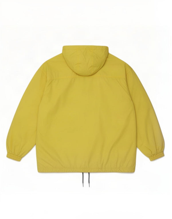 Jachetă Anorak supradimensionată pentru femei vintage cu glugă IT 44 Poliester galben mediu