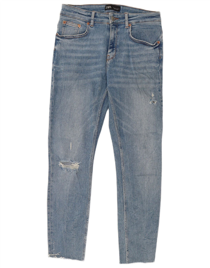 ZARA Blugi skinny tăiați pentru femei EU 40 Mediu L30 L26 Bumbac albastru