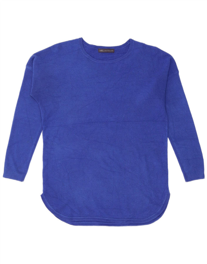 Marks & Spencer Pulover supradimensionat pentru femei cu gât de barcă UK 10 Small Blue